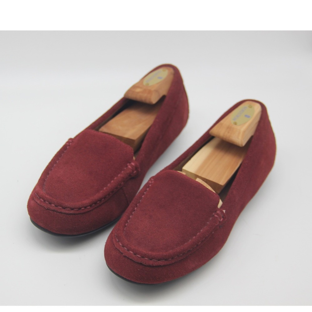 VIONIC Debbie Red Suede Leather Driving Loafer Women Size 6 Slip On Classic